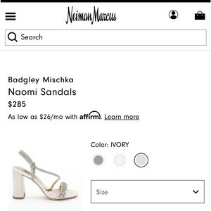New Display Badgley Mischka Naomi in Ivory sz 8